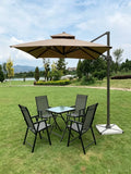 Double-Top Cantilever Patio Umbrella, 360° Rotation Outdoor Offset Sun Shade for Garden & Backyard