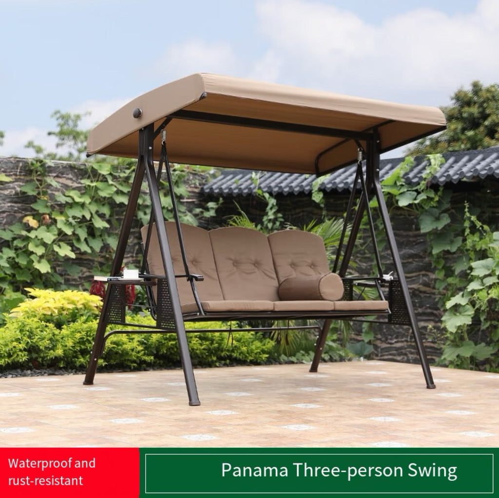Convertible Garden Swing Bed 3 Person Weatherproof Hammock Chair