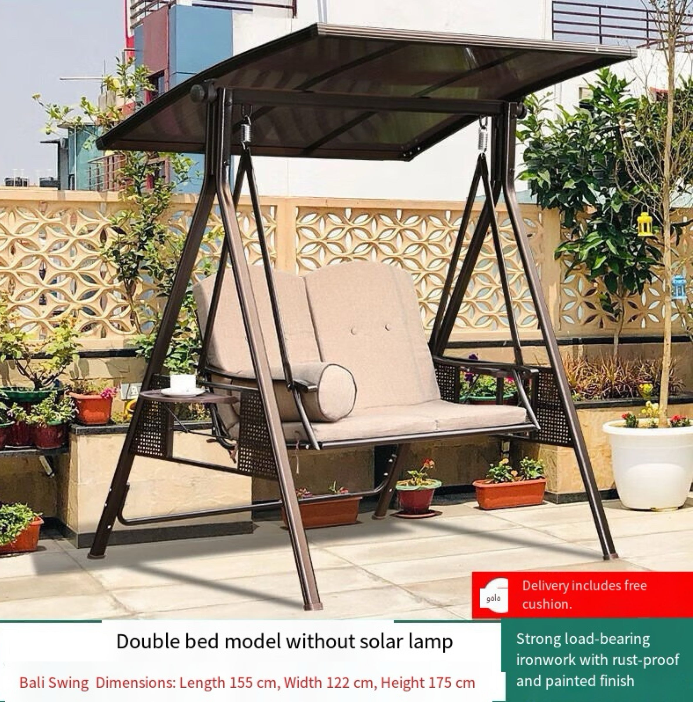 Convertible Garden Swing Bed 3 Person Weatherproof Hammock Chair