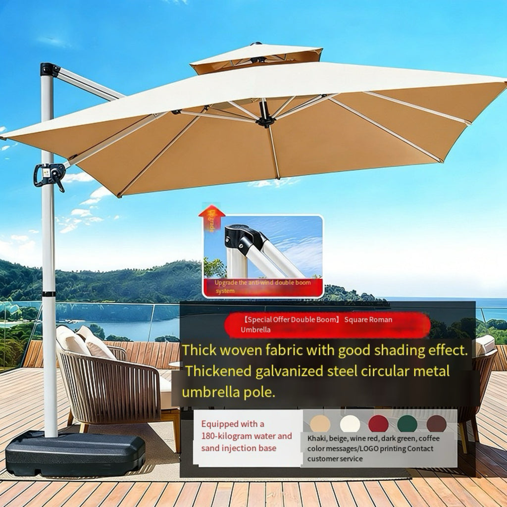 3M Square Double Top Cantilever Outdoor Patio Umbrella