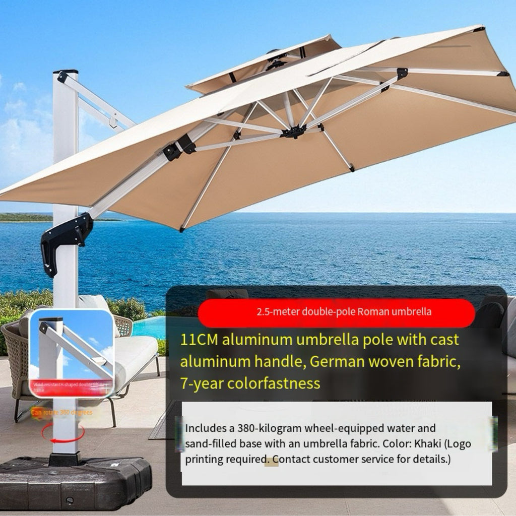 3M Square Double Top Cantilever Outdoor Patio Umbrella