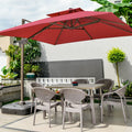 3M Square Double Top Cantilever Outdoor Patio Umbrella