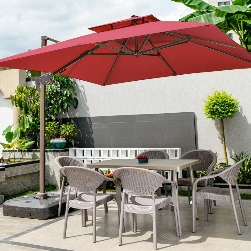 3M Square Double Top Cantilever Outdoor Patio Umbrella