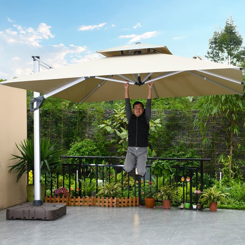 3M Square Double Top Cantilever Outdoor Patio Umbrella