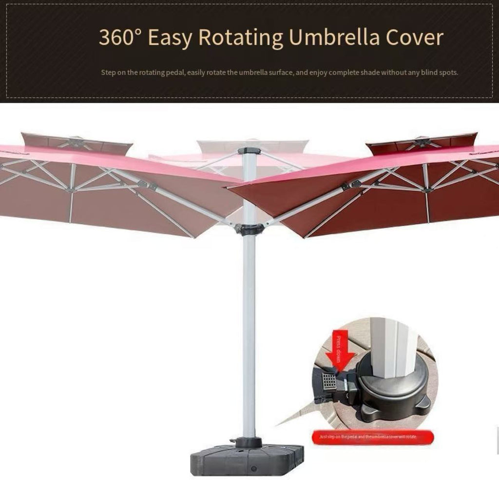 Solar LED 360° Rotate Cantilever Patio Umbrella