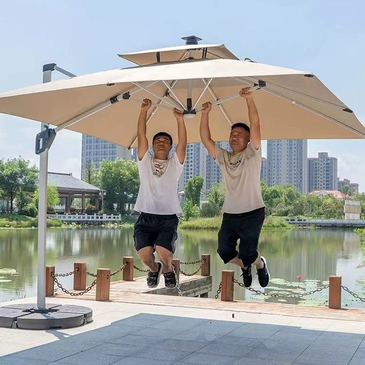 Solar LED 360° Rotate Cantilever Patio Umbrella