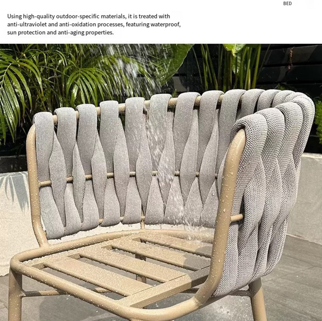 Rattan Patio Dining Set, Glass Top Outdoor Table & Wicker Chairs