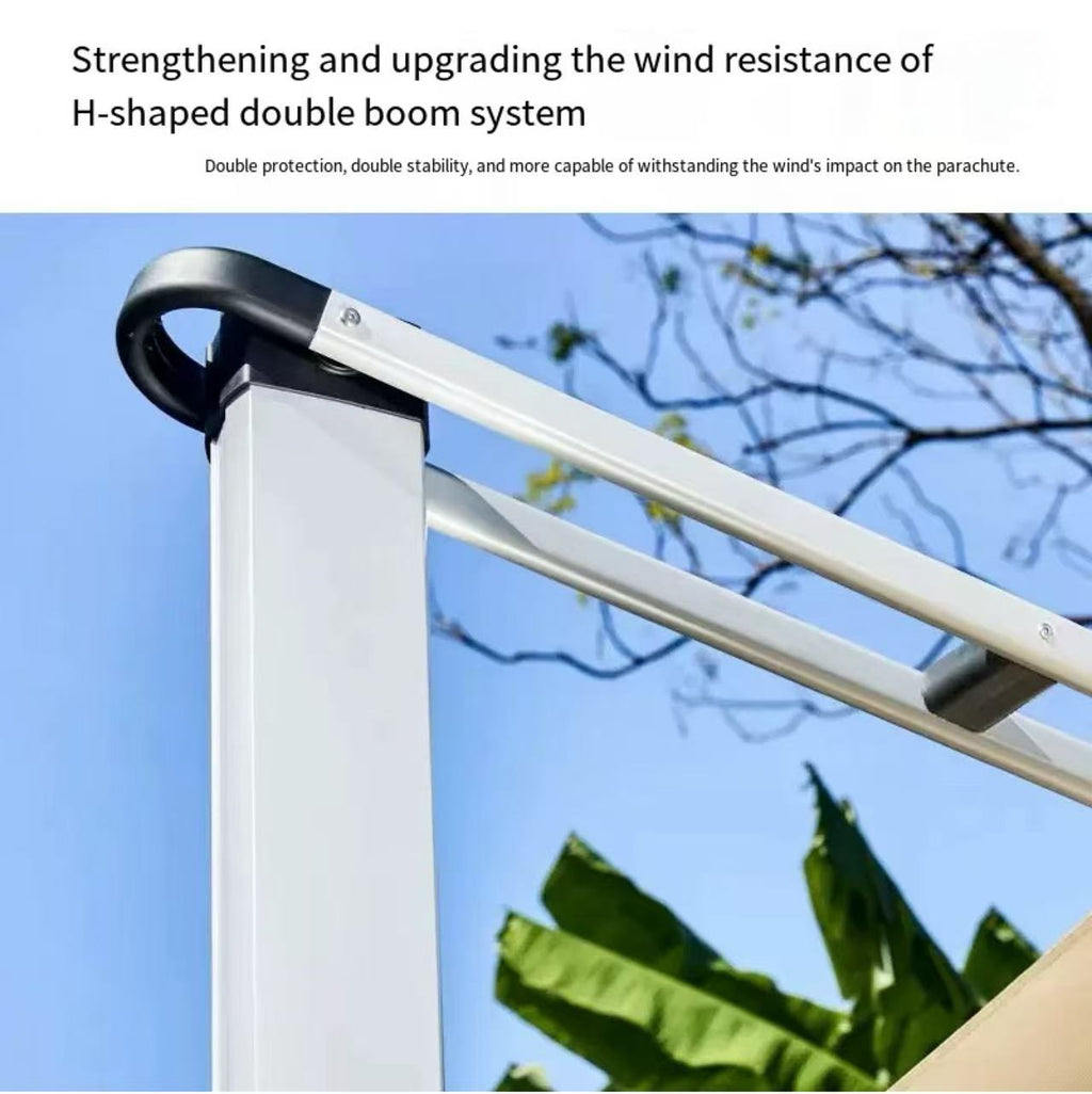 Double Top Cantilever Patio Umbrella, Windproof Outdoor Offset Parasol